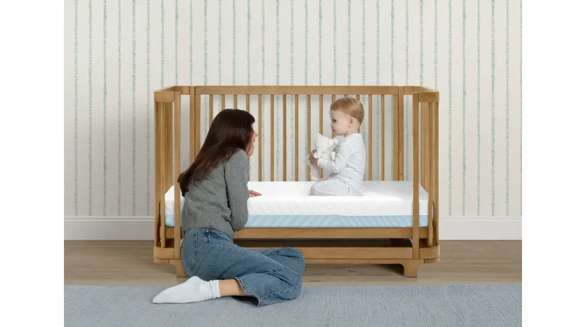 BreatheClear 2-Stage 5.5 in / Ionic Breathe Crib and Toddler Mattress with Cloud Core, product photo