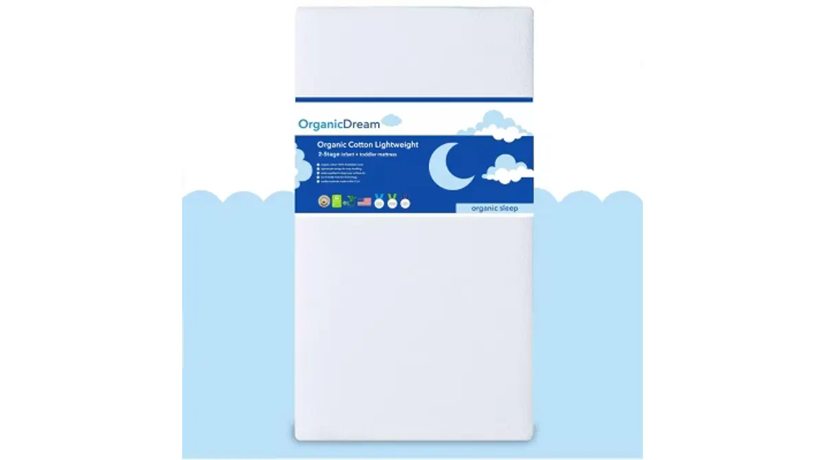 Certified Organic Cotton Lightweight 2-Stage Crib and Toddler Mattress (OD-18), product photo