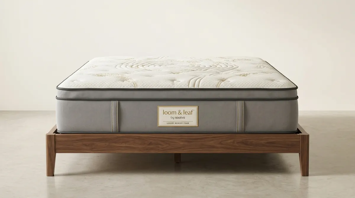 Loom & Leaf luxury memory foam mattress head-on studio photo