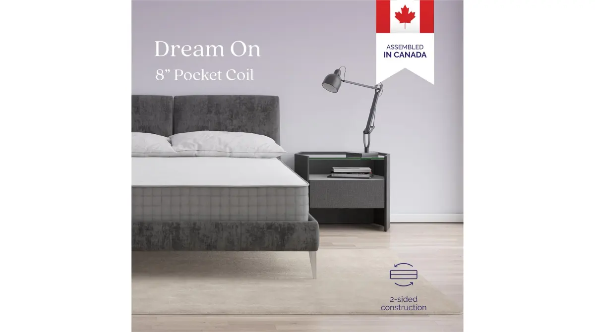 Dream On 8 Inch 2-Sided Reversible Pocket Spring Mattress, product photo