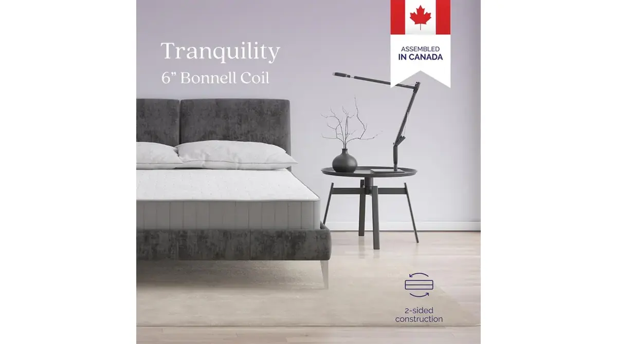 Tranquility 6 Inch 2-Sided Flippable Bonnell Spring Coil Mattress, product photo