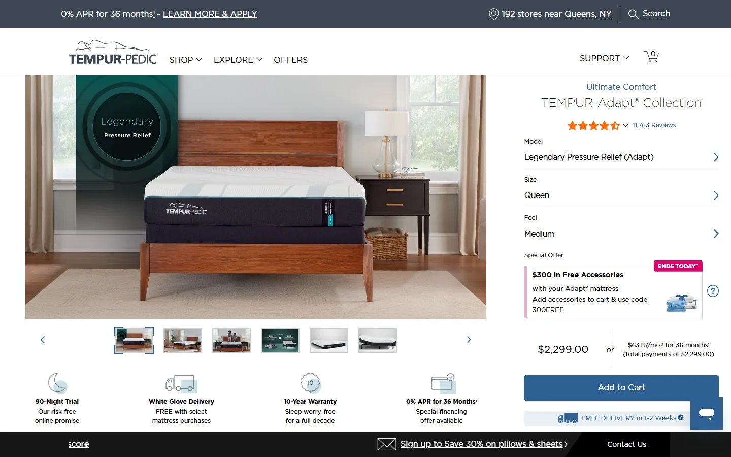 TEMPUR-Adapt product page review widget captured September 22, 2026