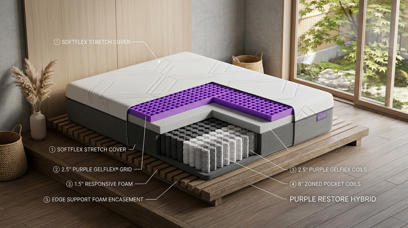 Purple Restore GelFlex Grid hybrid cutaway