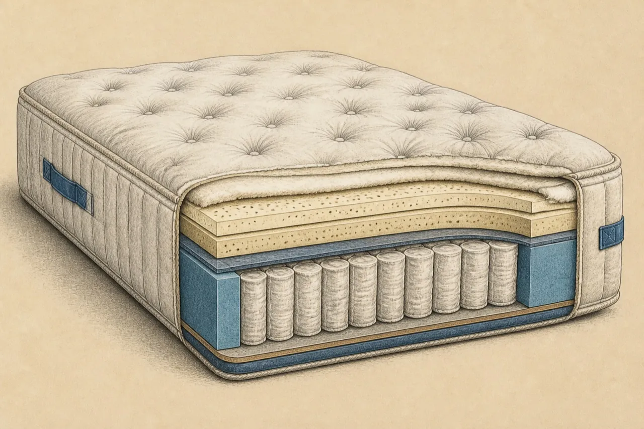 WinkBeds EcoCloud natural zoned latex cutaway