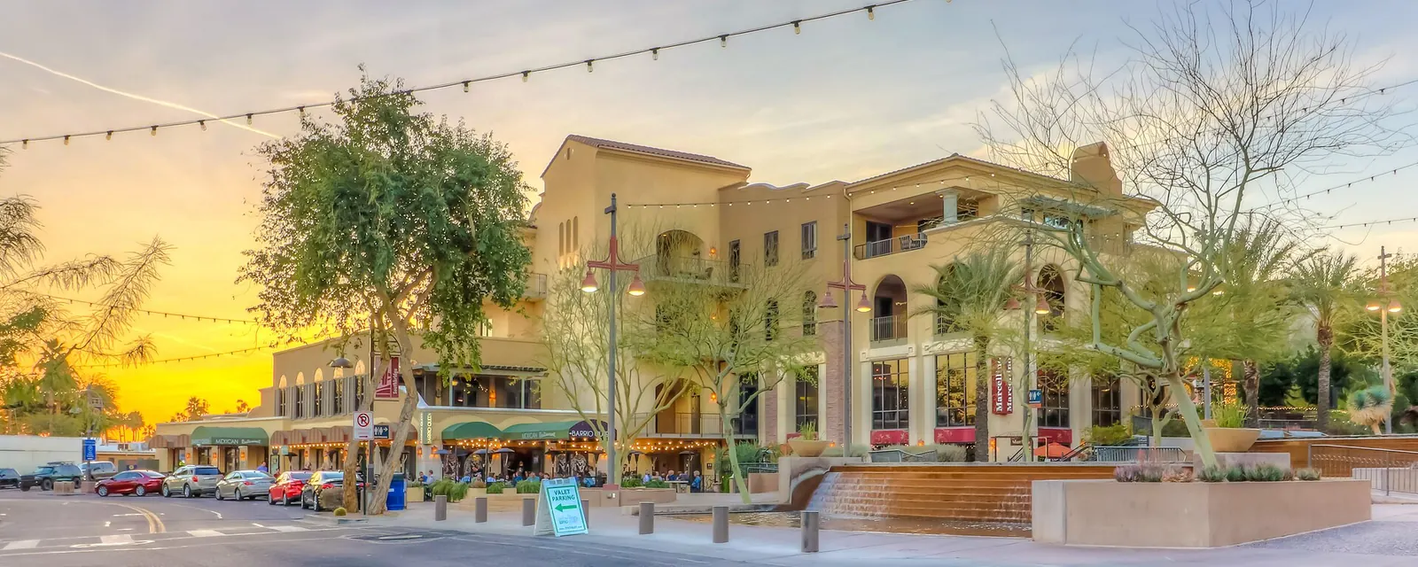 Downtown Scottsdale at sunset