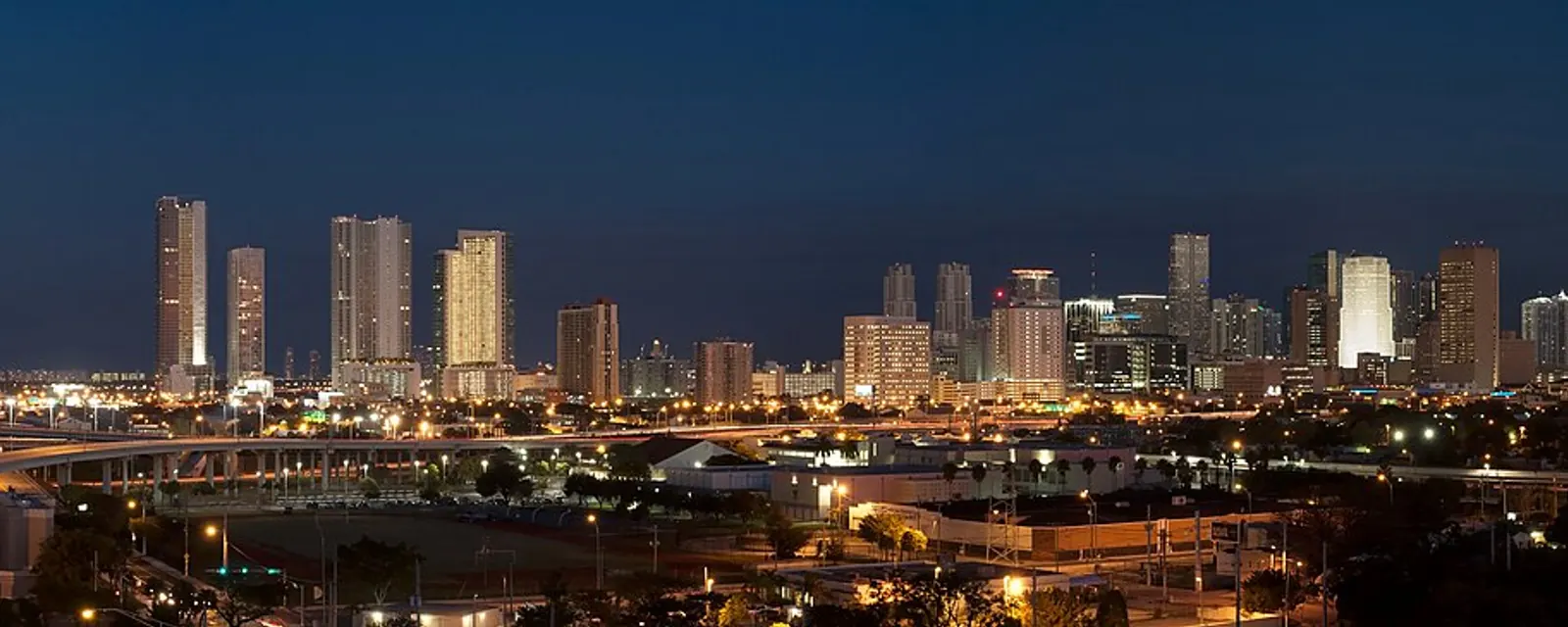 Downtown Miami skyline across Biscayne Bay