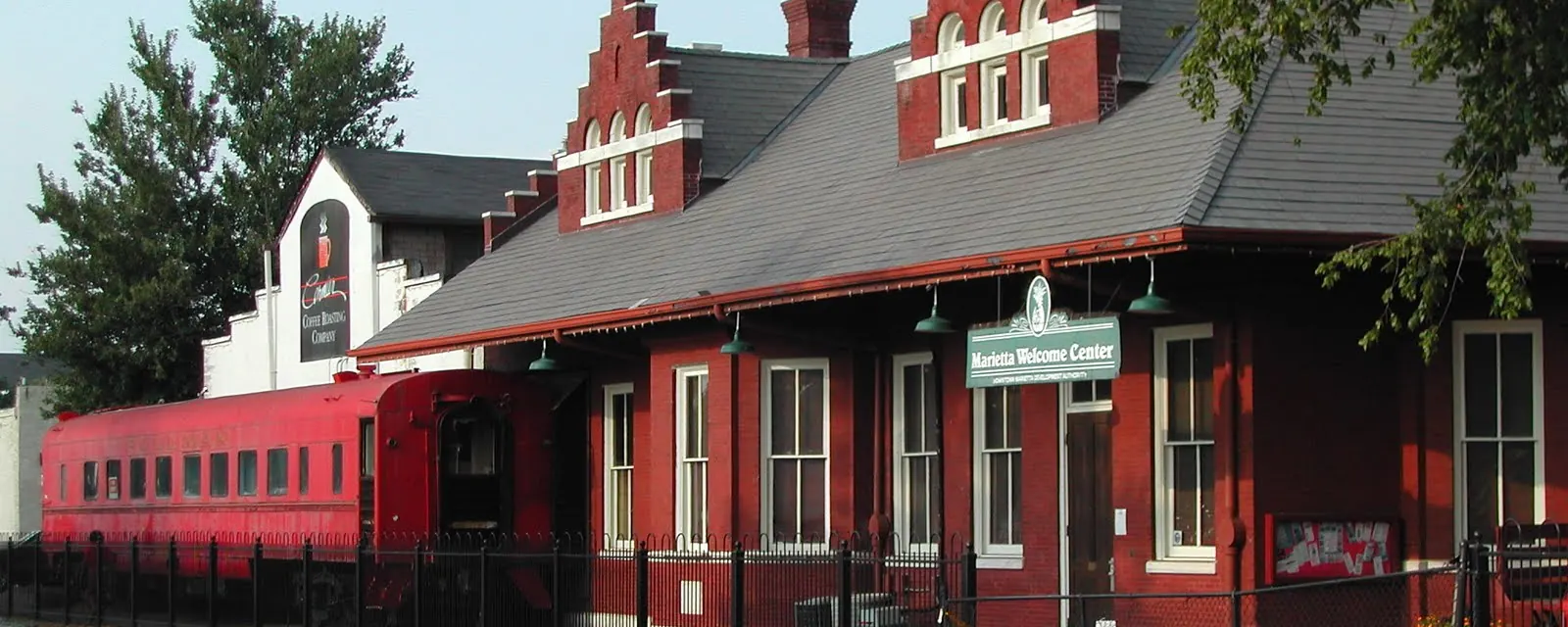 The old train depot and welcome center in downtown Marietta, Georgia