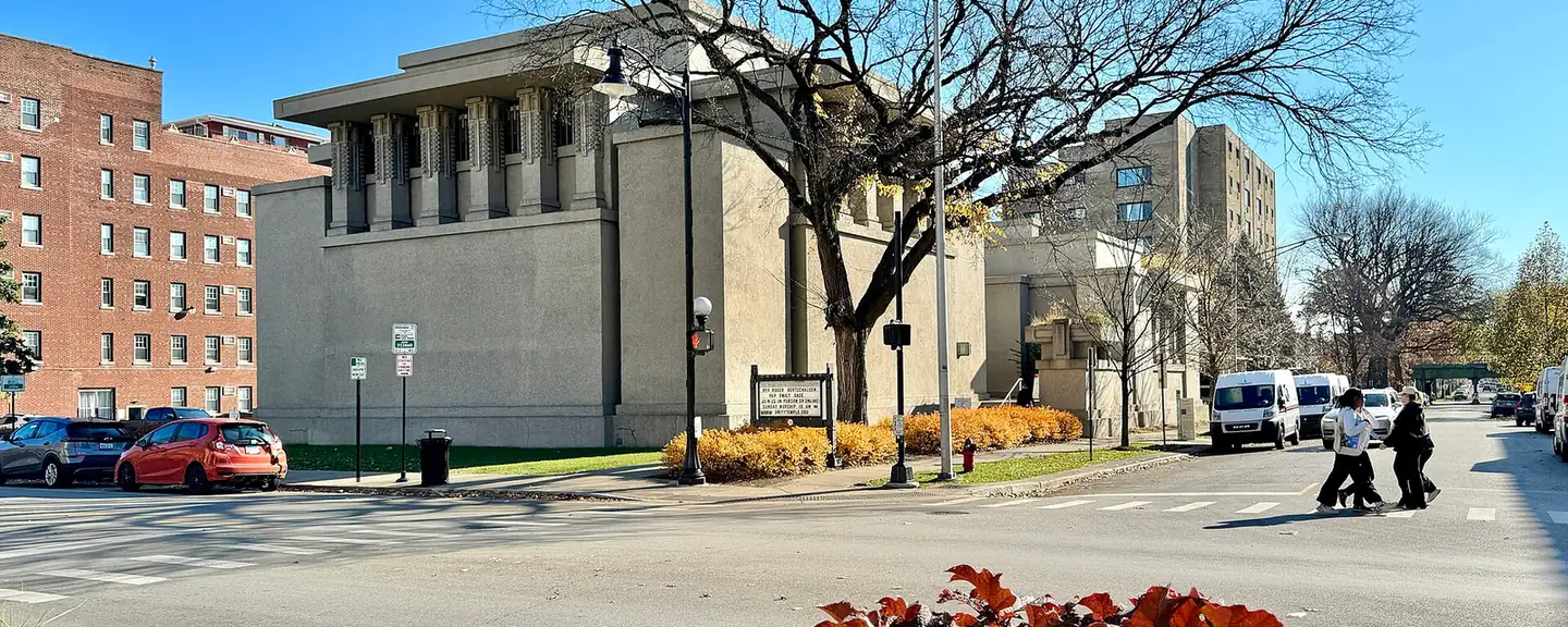 Frank Lloyd Wright's Unity Temple on Lake Street in Oak Park