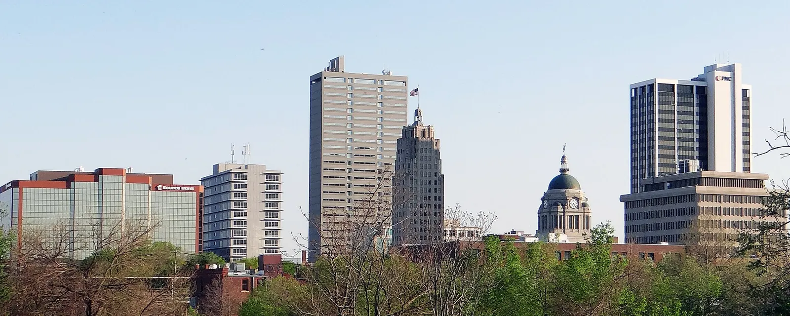 Downtown Fort Wayne skyline seen from the Old Fort