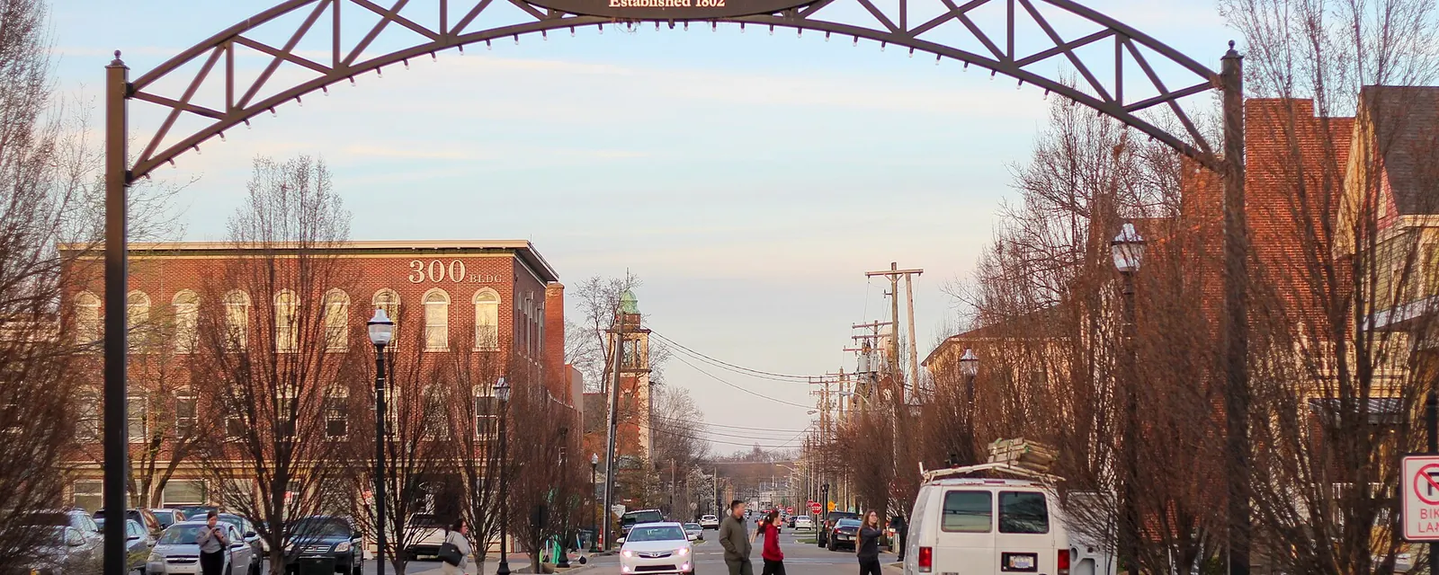 The Downtown Jeffersonville arch over Spring Street