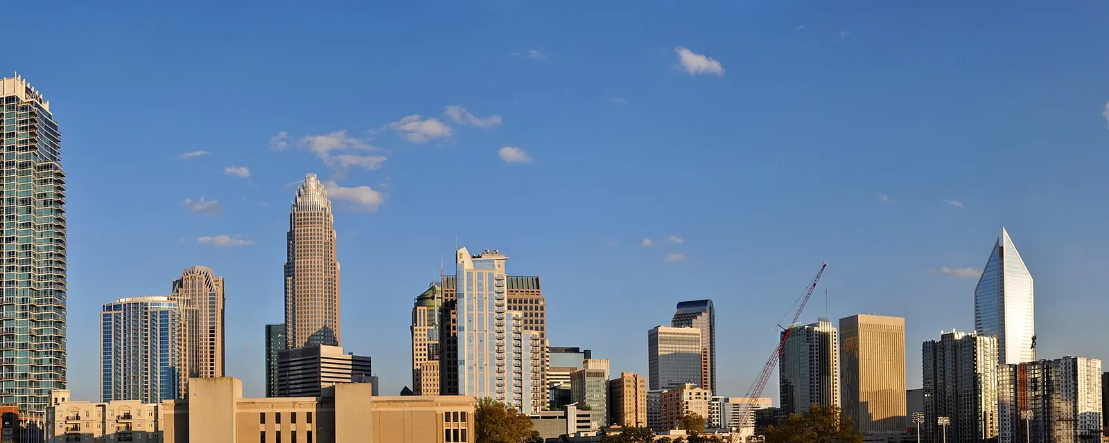 Uptown Charlotte skyline with the Bank of America Corporate Center