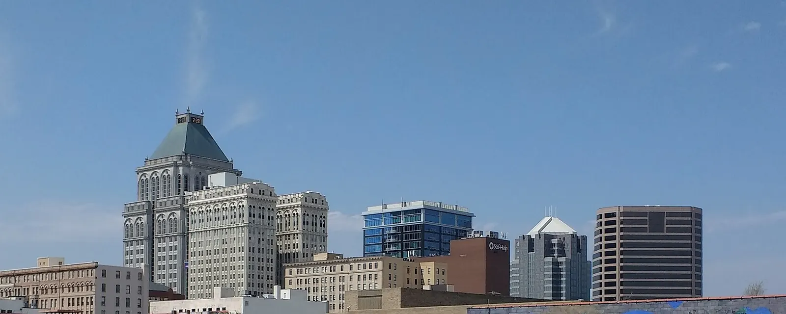 Downtown Greensboro skyline seen from the train depot