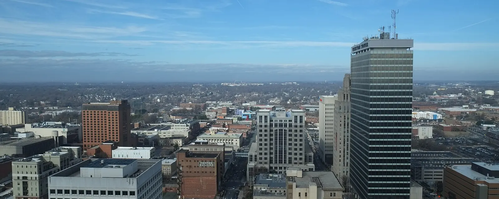 Downtown Winston-Salem from above