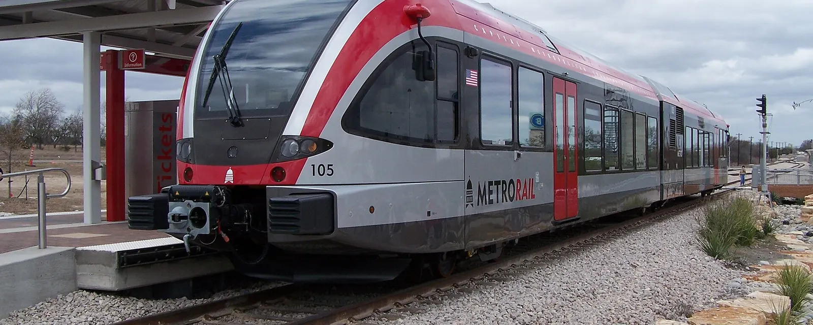MetroRail train at the Leander station