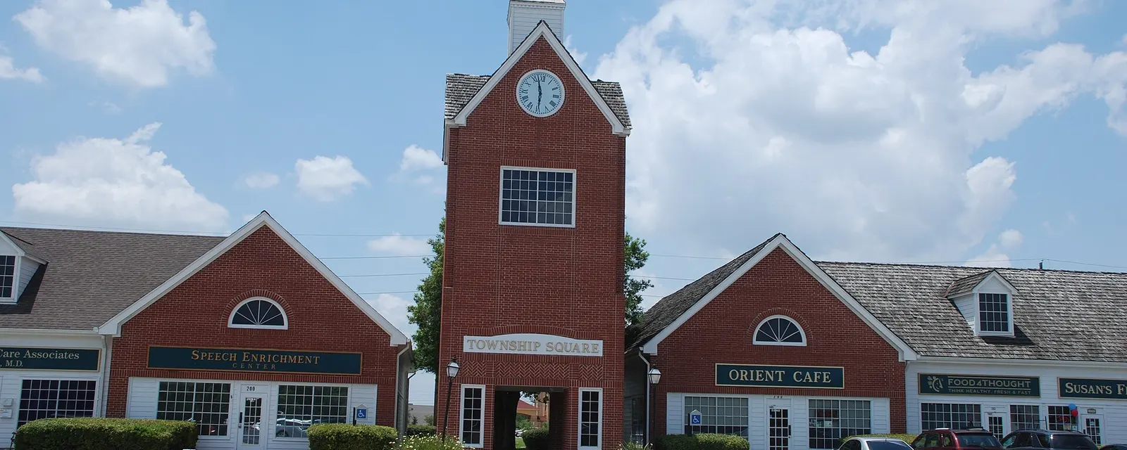Clock tower at Township Square in Missouri City