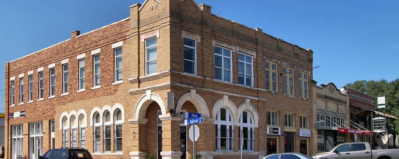 Brick buildings in the Pflugerville historic district