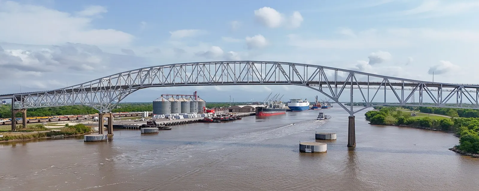 The Gulfgate Bridge over the water in Port Arthur